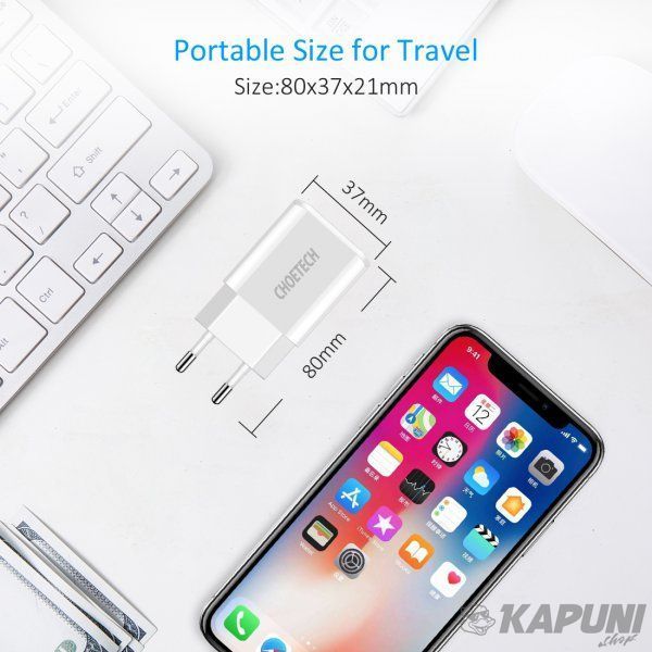 Сетевое зарядное устройство Choetech 2A 2USB White (C0030EU-WH) C0030EU-WH фото