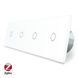 Умный сенсорный ZigBee выключатель 4 сенсора (1-1-1-1) Livolo белый стекло (VL-C704Z-11) VL-C704Z-11 фото 1