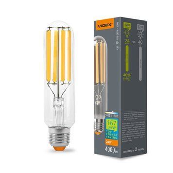 LED лампа VIDEX Filament T38F 24W E27 5000K VL-T38F-24275 28449 фото