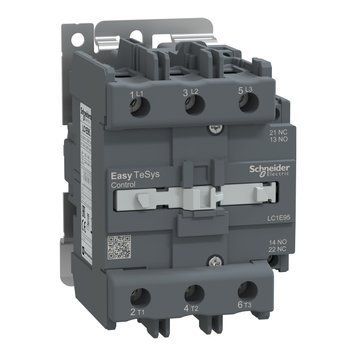 Контактор Schneider Electric триполюсний EasyTeSys 95 А категорія застосування для електродвигунів 220 В змінного струму 50 гц LC1E95M5 LC1E95M5 фото