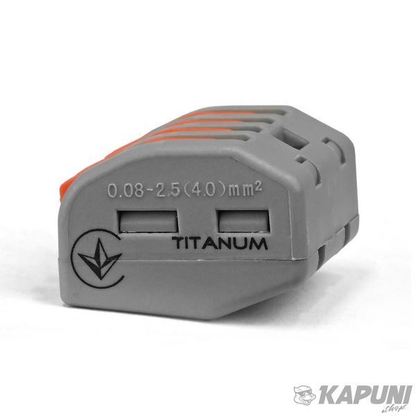 Клемник швидкого монтажу 4п сірий PA TITANUM, 250 V TF-KNG-214 29042 фото