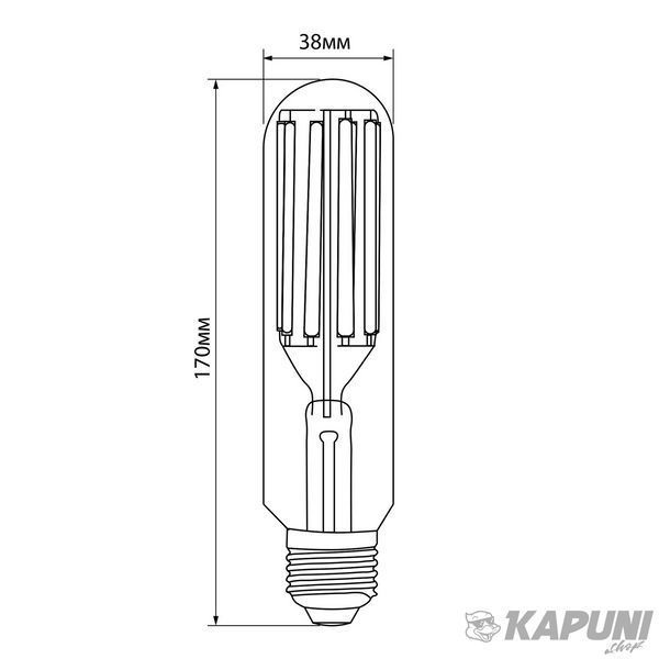 LED лампа VIDEX Filament T38F 24W E27 5000K VL-T38F-24275 28449 фото