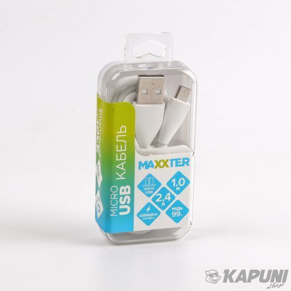Кабель micro USB 2.0 A-тато/Micro B-тато, преміум, 2.4 А, UB-M-USB-01W UB-M-USB-01W фото