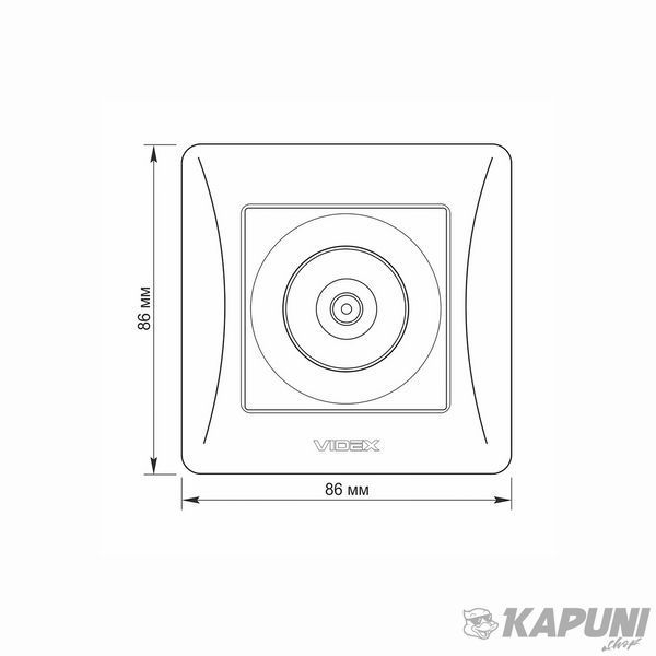 Розетка TV одинарная телевізійна белая VIDEX BINERA, IP20 VF-BNSK1TVME-W 24440 фото