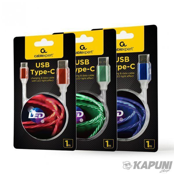 Кабель з підсвічуванням USB 2.0 А-тато/Lightning, 1.0 м, 2 А (10 Вт), CC-USB-8PLED-1M CC-USB-8PLED-1M фото