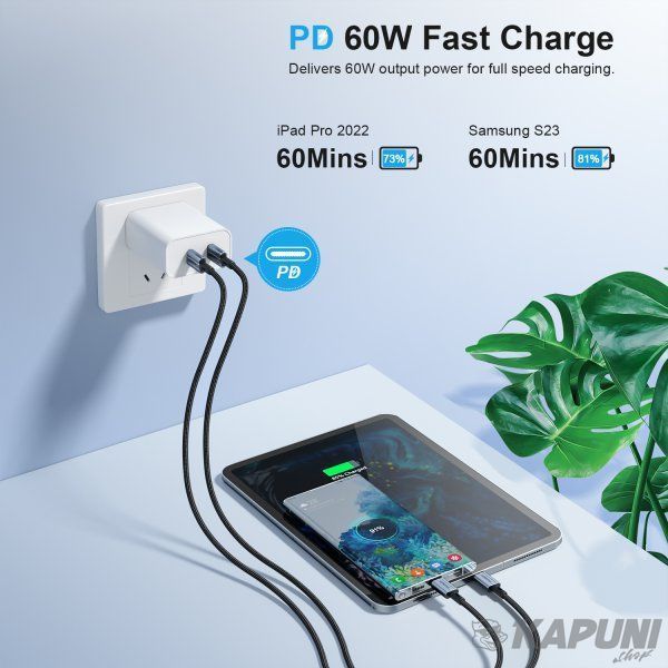 Кабель USB 2.0 Choetech C-папа/C-папа, 60 ватт, 2 м, премиум XCC-1015 XCC-1015 фото