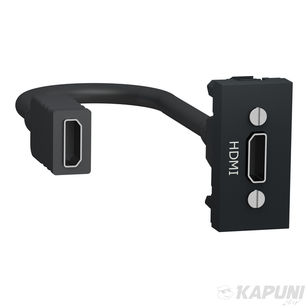 Розетка HDMI Schneider Electric Unica New 1 модуль антрацит NU343054 NU343054 фото