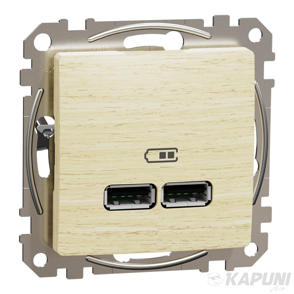 USB-розетка Schneider Electric Sedna Elements 2,1A берёза SDD180401 SDD180401 фото