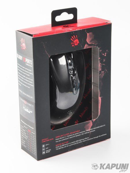 Ігрова миша Bloody, RGB, 3200 CPI, 10M натискань Bloody ES5 Bloody (Stone black) ES5 Bloody (Stone black) фото