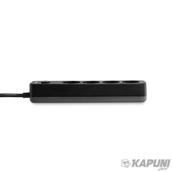 Мережевий подовжувач VIDEX ONCORD з/з 4п 3м (3x1.5мм) з кнопкою Black VF-PD43G-B 27688 фото