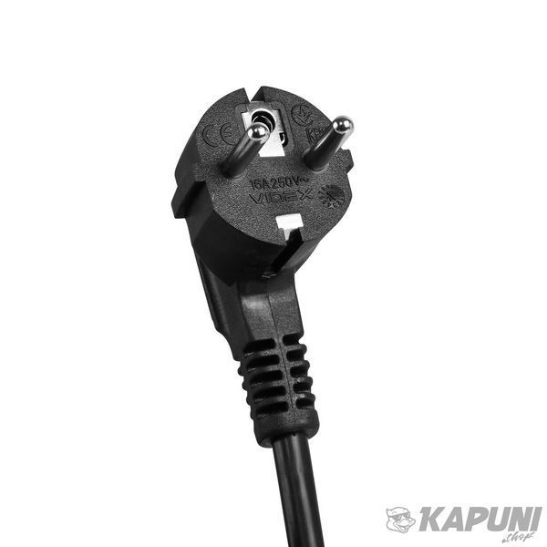 Мережевий подовжувач VIDEX ONCORD з/з 4п 3м (3x1.5мм) з кнопкою Black VF-PD43G-B 27688 фото