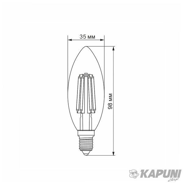 LED лампа VIDEX Filament C37F 6W E14 3000K VL-C37F-06143 25793 фото