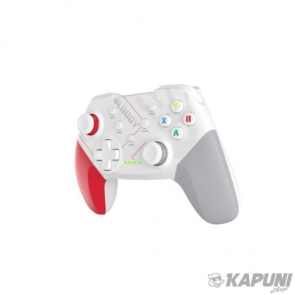 Беспроводной игровой геймпад Bloody, 2.4 ГГц/USB, с аккумулятором, белый+красный+серый GPW50 (Sports White) GPW50 (Sports White) фото