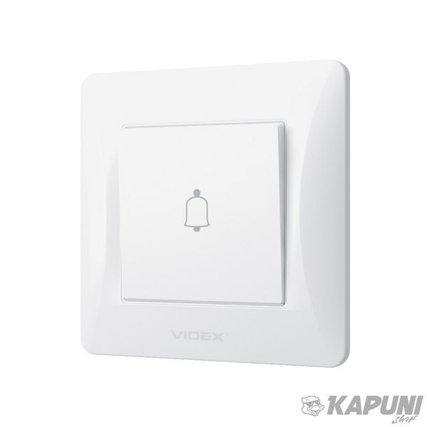 Кнопка дзвінка белая VIDEX BINERA, 250 V, IP20 VF-BNDB1-W 26109 фото