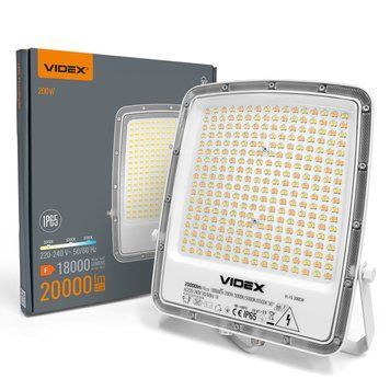 LED прожектор VIDEX F5 200W 3000-5000-6500K 230V White VL-F5-200CW 29257 фото