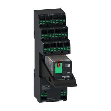 Миниатюрное предварительно собранное электромеханическое реле Harmony RXM с Push-in клеммами, 12A, 2CO, с LED, блокируемая кнопка тестирования ~230В Schneider Electric RXM2AB2P7PVP фото