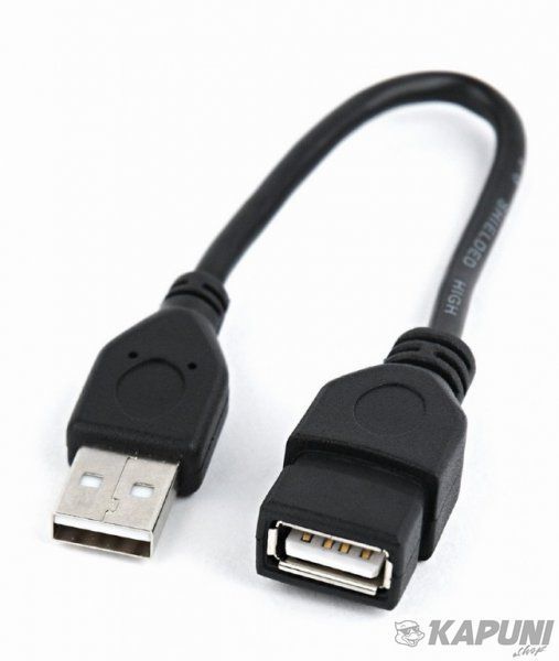 Подовжувач USB 2.0, A-тато/А-мама, 15 см, преміум, CCP-USB2-AMAF-0.15M CCP-USB2-AMAF-0.15M фото