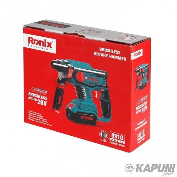 Перфоратор аккумуляторный 20В, без батарейки Ronix 8910 8910 фото
