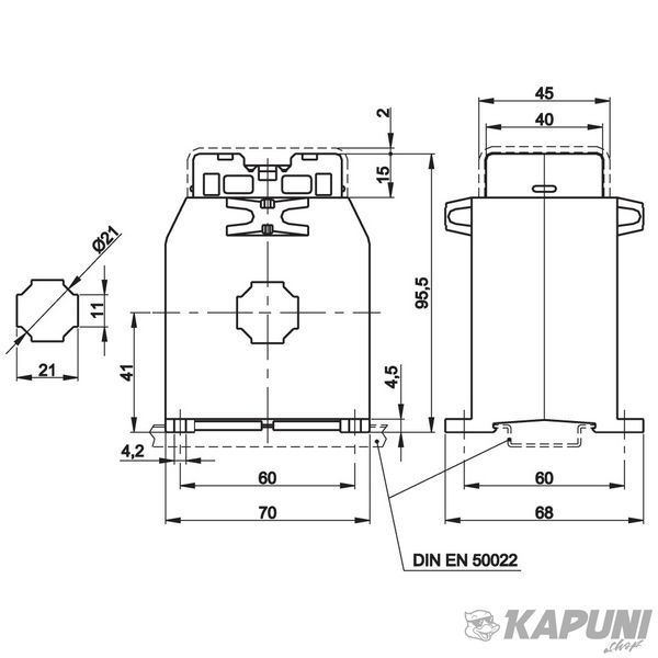 Трансформатор струму високоточний FRER TAC021 100 А 20&times;10 100/5 TAC021100Y05 TAC021100Y05 фото