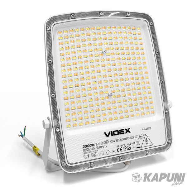 LED прожектор VIDEX F5 200W 3000-5000-6500K 230V White VL-F5-200CW 29257 фото