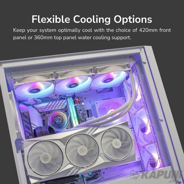 Ігровий корпус Cougar 4*120mm ARGB вентилятори передвстановлені, ATX/mATX/mini-ITX, скляне вікно UNIFACE RGB White UNIFACE RGB White фото