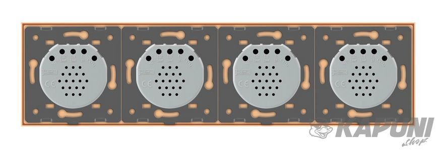 Розумний сенсорний ZigBee вимикач 4 сенсора (1-1-1-1) Livolo золото скло (VL-C704Z-13) VL-C704Z-13 фото