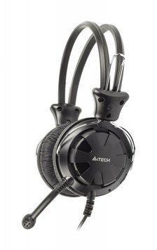 Навушники з мікрофоном та регулюванням звуку A4Tech HS-28-1 (Black) HS-28-1 (Black) фото