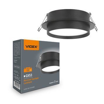 Світильник VIDEX під лампу GX53 врізний Круглий Чорний, 30W Max VL-SPF33R-B 28823 фото