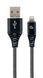 Кабель USB 2.0 А-тато/Lightning, 2 м, преміум, 2.1 А, CC-USB2B-AMLM-2M-BW CC-USB2B-AMLM-2M-BW фото 1