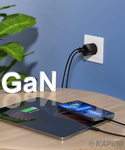 Сетевое зарядное устройство Choetech GaN 33W USB + Type-C Black (PD5006-EU-BK) PD5006-EU-BK фото