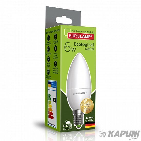 LED Лампа EUROLAMP CL-6W-E14-4000K LED-CL-06144(P) фото