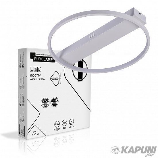 LED Люстра акрилова кругла A43 72W 3000-6500K EUROLAMP LED-LR-72-A43(white) фото