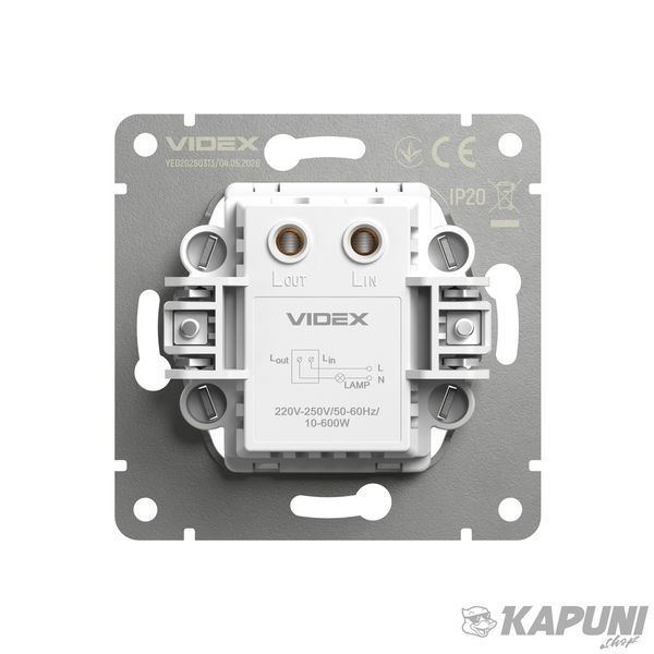 Димер 600W мокко VIDEX NOTA, 250 V, IP20 VF-NT-DM600-BR 28859 фото