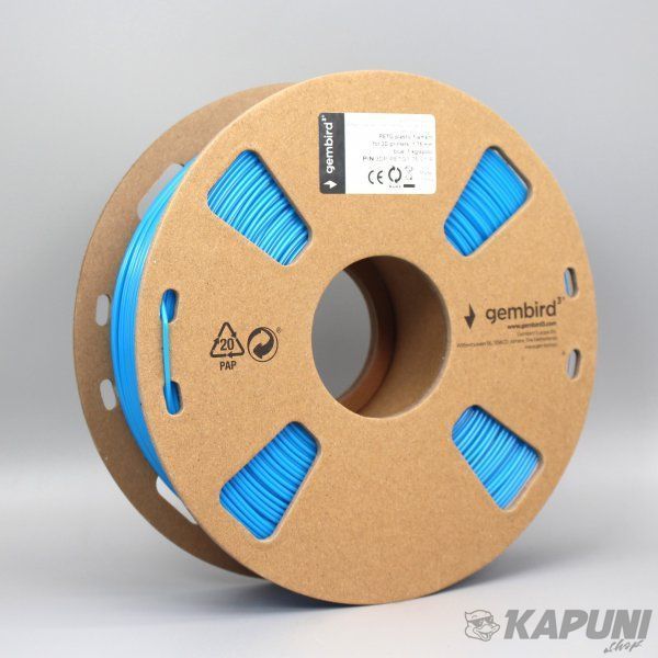 Филамент для 3D-принтера Gembird PETG, 1.75 мм, синий, 1 кг 3DP-PETG1.75-01-B 3DP-PETG1.75-01-B фото