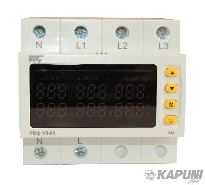 Реле TechnoSystems РВф1/3-63 (АВР) 5мод автоматический выбор фазы 3x400V/1x230V TNSy5506705 TNSy5506705 фото