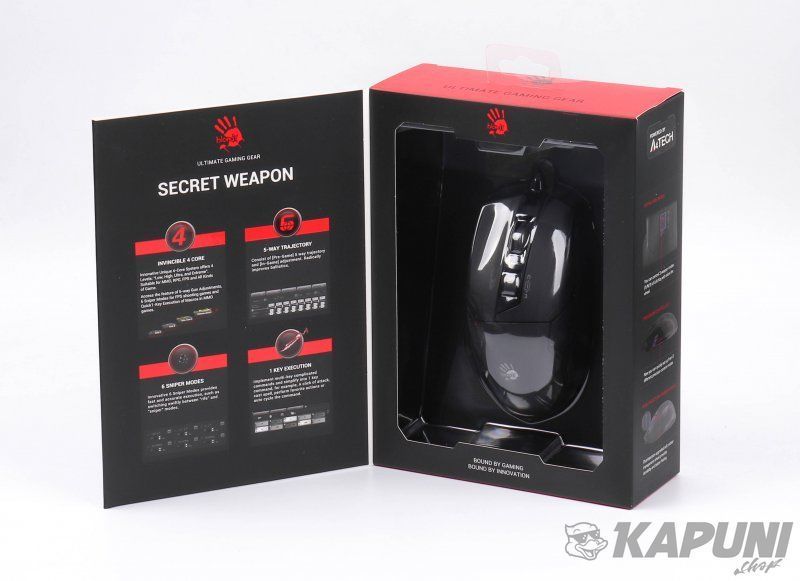 Игровая мышь Bloody Activated, RGB, 10000 CPI, 50M нажатий, черный W70 Max Bloody (Stone black) W70 Max Bloody (Stone black) фото