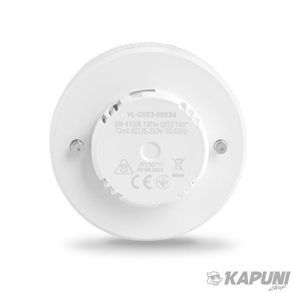 LED лампа VIDEX GX53 8W 4100K 220V VL-GX53-08534 27705 фото