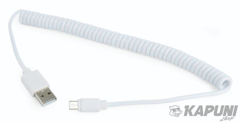Кабель micro спіральний USB 2.0 A-тато/Micro B-тато, CC-mUSB2C-AMBM-6-W CC-mUSB2C-AMBM-6-W фото