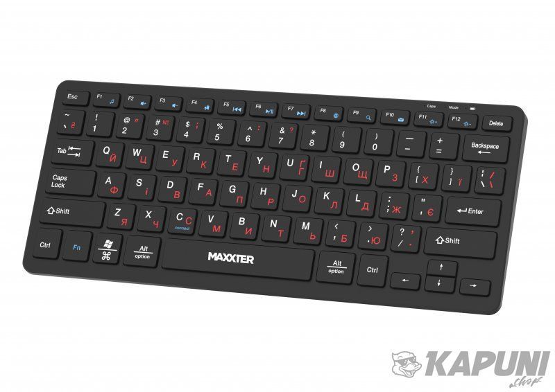 Беспроводная мини-клавиатура Maxxter, с аккумулятором, бесшумная, черная KBW-C01B-UA KBW-C01B-UA фото