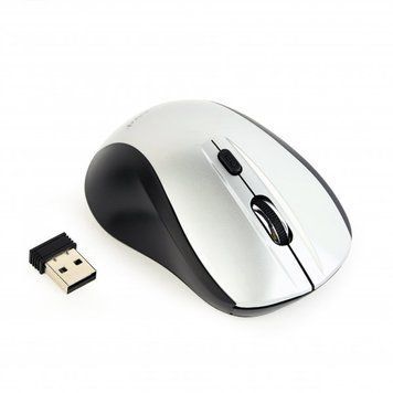 Беспроводная оптическая мышь, USB, 1600 dpi, бело-черная Gembird MUSW-4B-02-BS MUSW-4B-02-BS фото