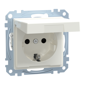 Розетка с заземленной крышкой и шторками 16А Schneider Electric Merten System M полярно-белый (MEG2310-0319) MEG2310-0319 фото