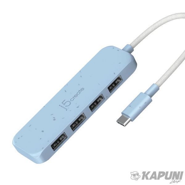 Хаб USB 3.2, 10Gbps, USB-C на 4 USB-A, голубой J5create JCH341EC-N фото