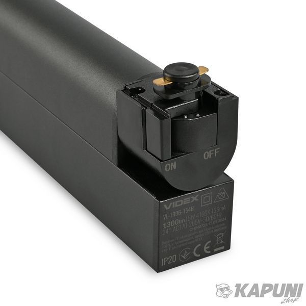 LED світильник трековий VIDEX TR06 15W 4100K 220V чорний VL-TR06-154B 28197 фото
