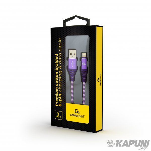 Кабель USB 2.0 А-папа/Lightning, 2 м, премиум, 2.1 А, CC-USB2B-AMLM-2M-PW CC-USB2B-AMLM-2M-PW фото