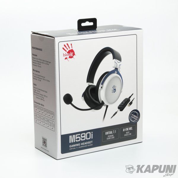 Игровые наушники с микрофоном, 7.1 виртуальный звук, USB + 4-Pin 3.5mm Bloody M590i (Sports Navy) #N/A фото
