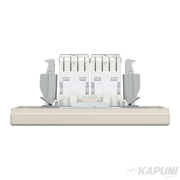 Компьютерная розетка Schneider Electric Asfora RJ45 кат. 6 UTP двойная кремовая EPH4800123 EPH4800123 фото