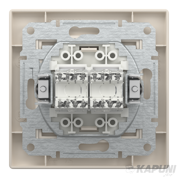 Компьютерная розетка Schneider Electric Asfora RJ45 кат. 6 UTP двойная кремовая EPH4800123 EPH4800123 фото