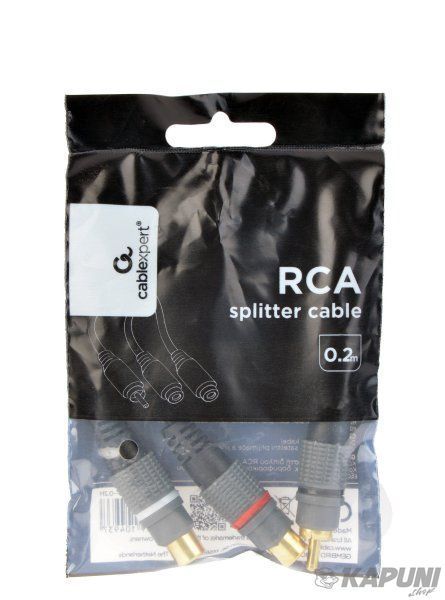 Кабель стерео аудио, 1 x RCA-тюльпан/2 x RCA-тюльпан, 0.2 м Cablexpert CCAP-RCAM2F-0.2M CCAP-RCAM2F-0.2M фото