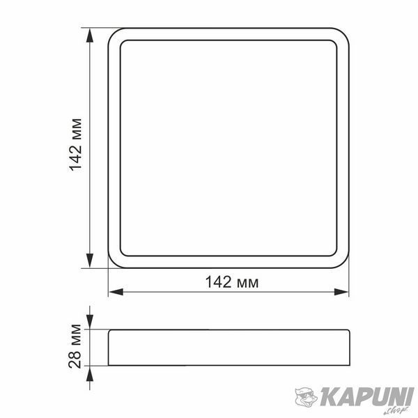 LED Світильник накладний квадрат VIDEX 12W 5000K White VL-DLSS-125 24151 фото