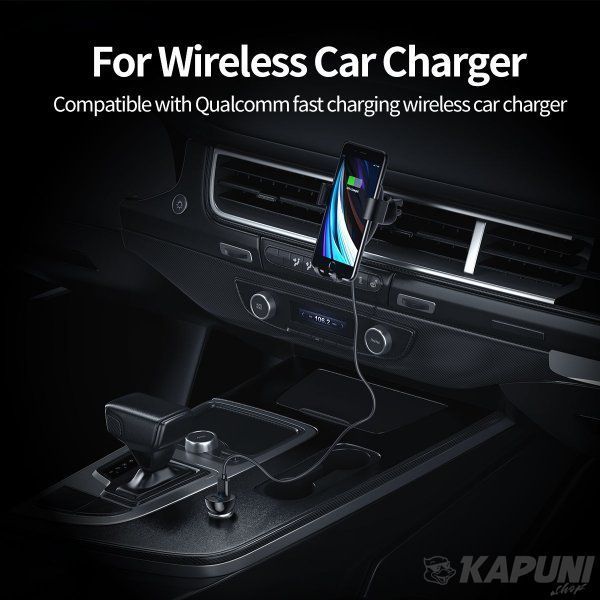 Автомобільний зарядний пристрій Choetech 36W QC 2хUSB Black (C0051-BK) C0051-BK фото